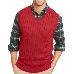 Club Room V-Neck Cable Knit Sweater Vest